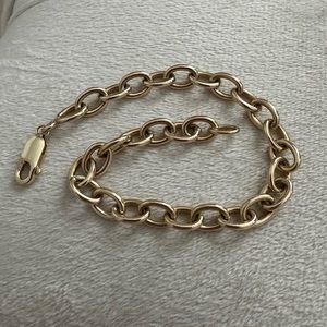 Solid 14K Yellow Gold Cable Link Bracelet 6.5”